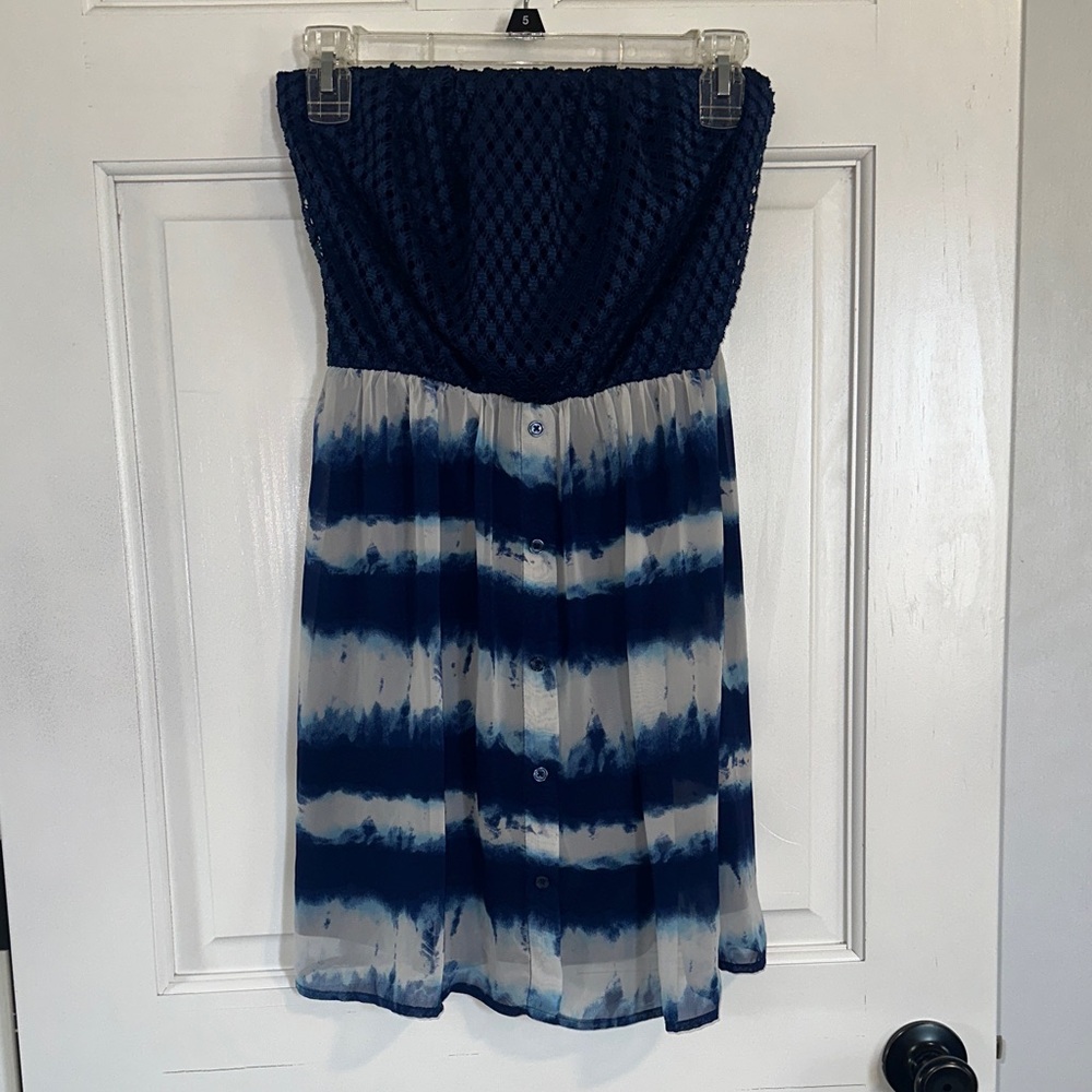 As U Wish Navy and White Mini Dress